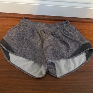 Grey lululemon hotty hot shorts size 4